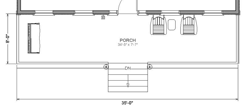 Parallel front porch plan