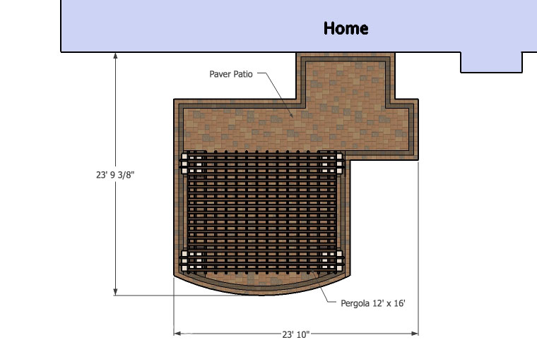 Patio design with pergola plan