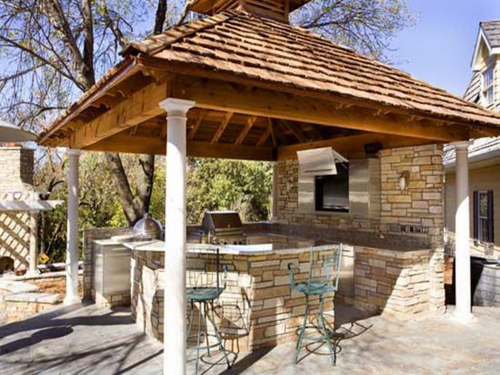 Rustic outdoor kitchen with gazebo