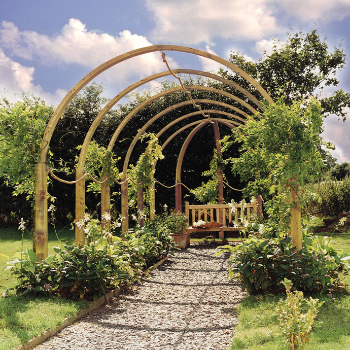 Arched garden pergola