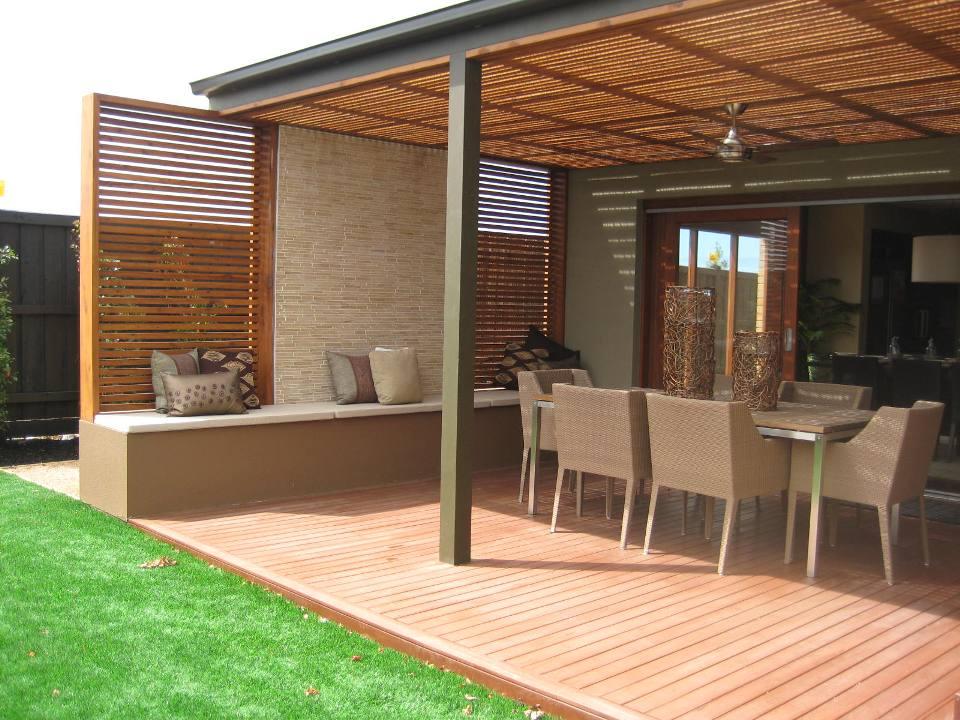 Covered pergola with deck