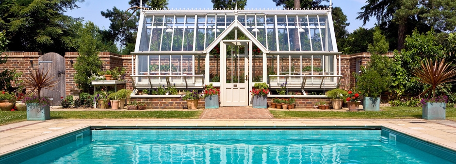 greenhouse near pool