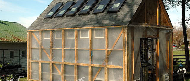 Tall gable roof greenhouse