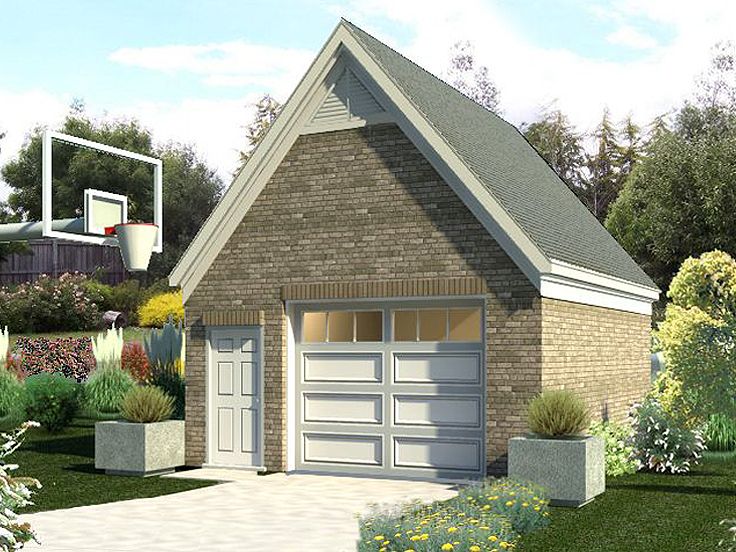 1-car gable roof garage