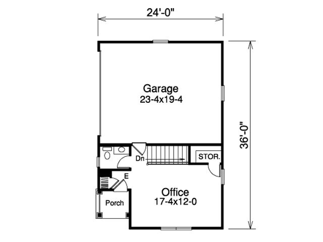 2-car garage with side entry - plan