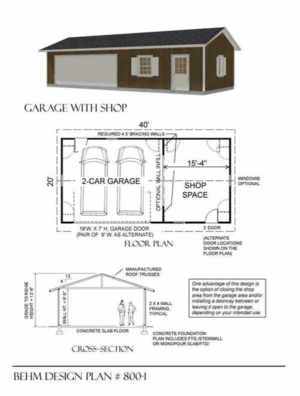 Wide 2-car garage