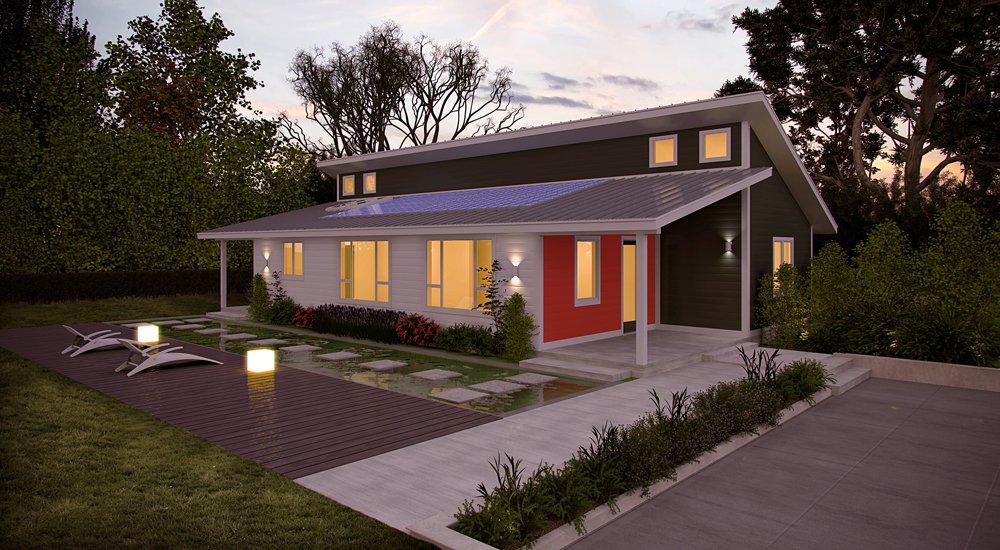 Top 15 Solar Powered Home Designs, Plus their Costs in 2022 1. The Solar Farmhouse design features large windows and a sloped roof to maximize natural light and solar energy collection.
2. The Eco Oasis design includes a green roof, solar panels, and rainwater harvesting system to create a sustainable and energy-efficient home.