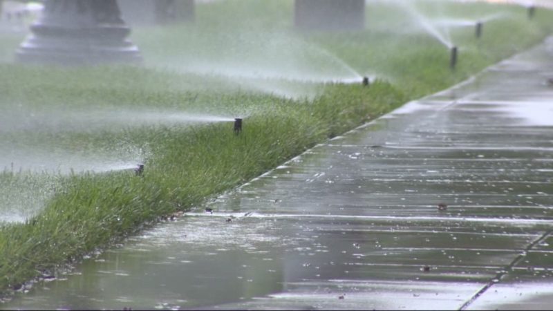 Wasted water due to over-watering from sprinklers